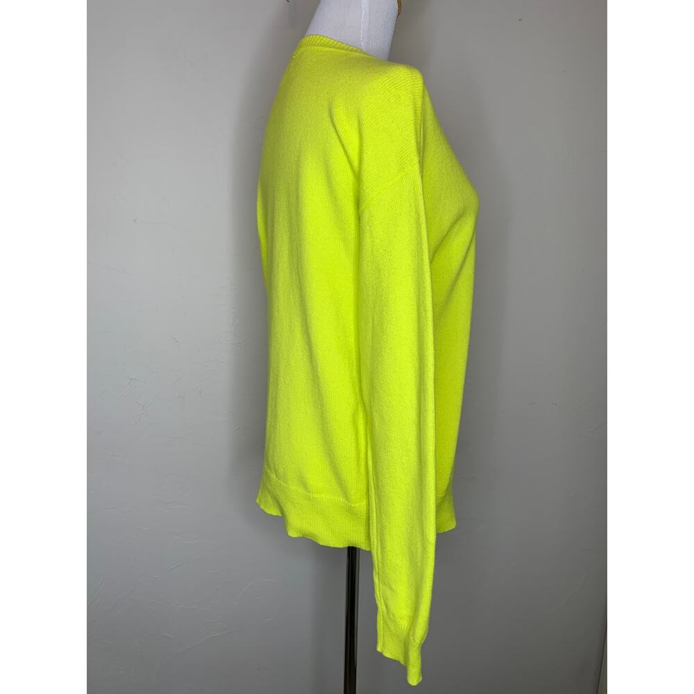 Neon Highlighter Yellow Crew Neck Sweater Sz Small On 34th - Picture 4 of 8